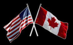 US and Canadian Flags